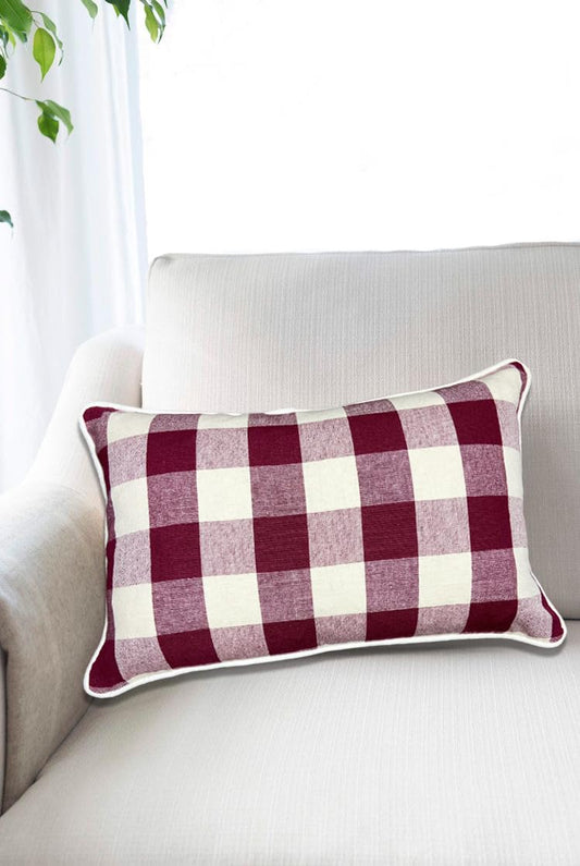 Red & White Cushion Cover 12"x18"