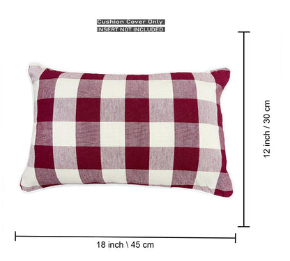 Red & White Cushion Cover 12"x18"